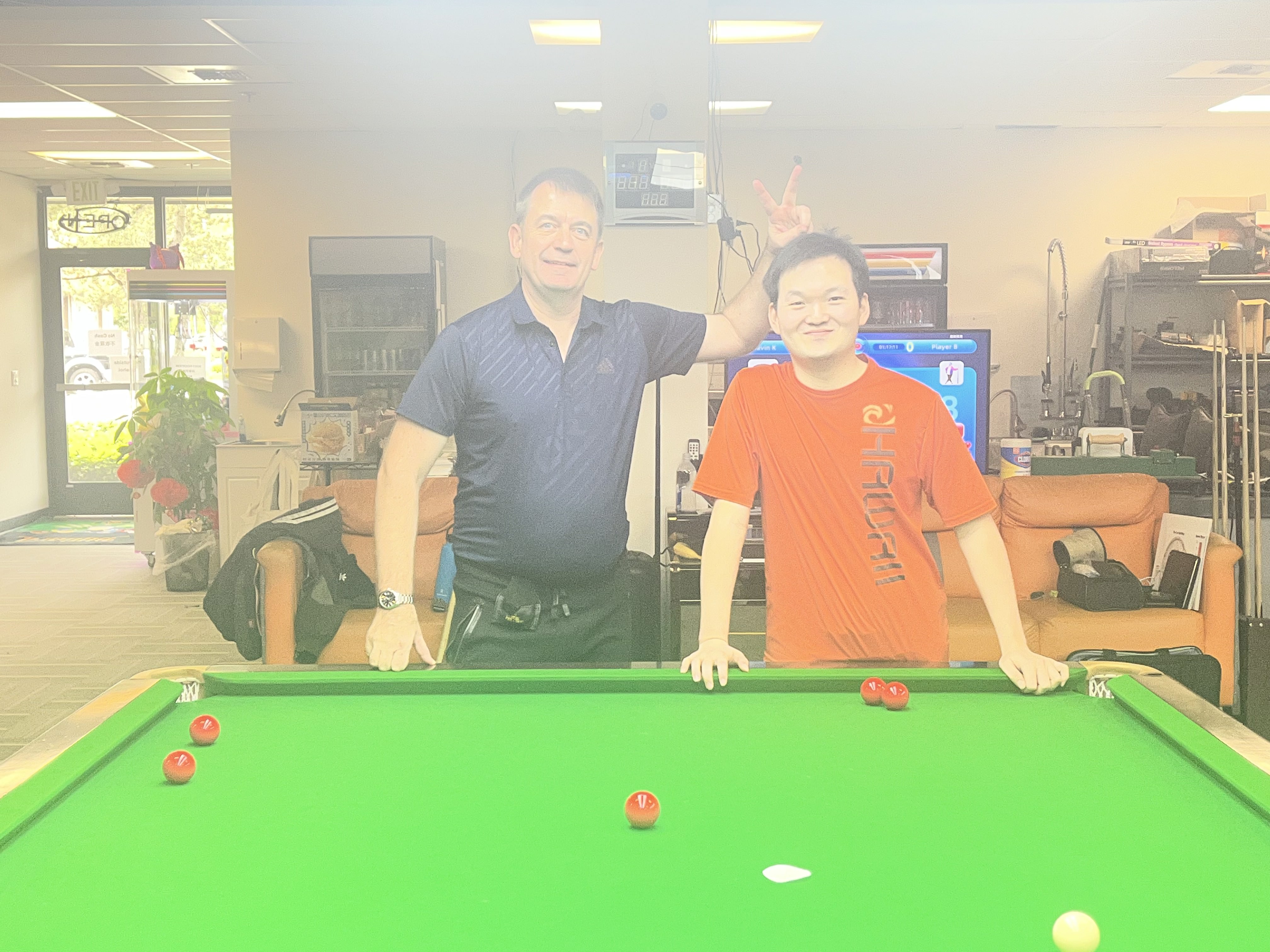 Photo of me and Nic Barrow at Empire Billiards, May of 2026